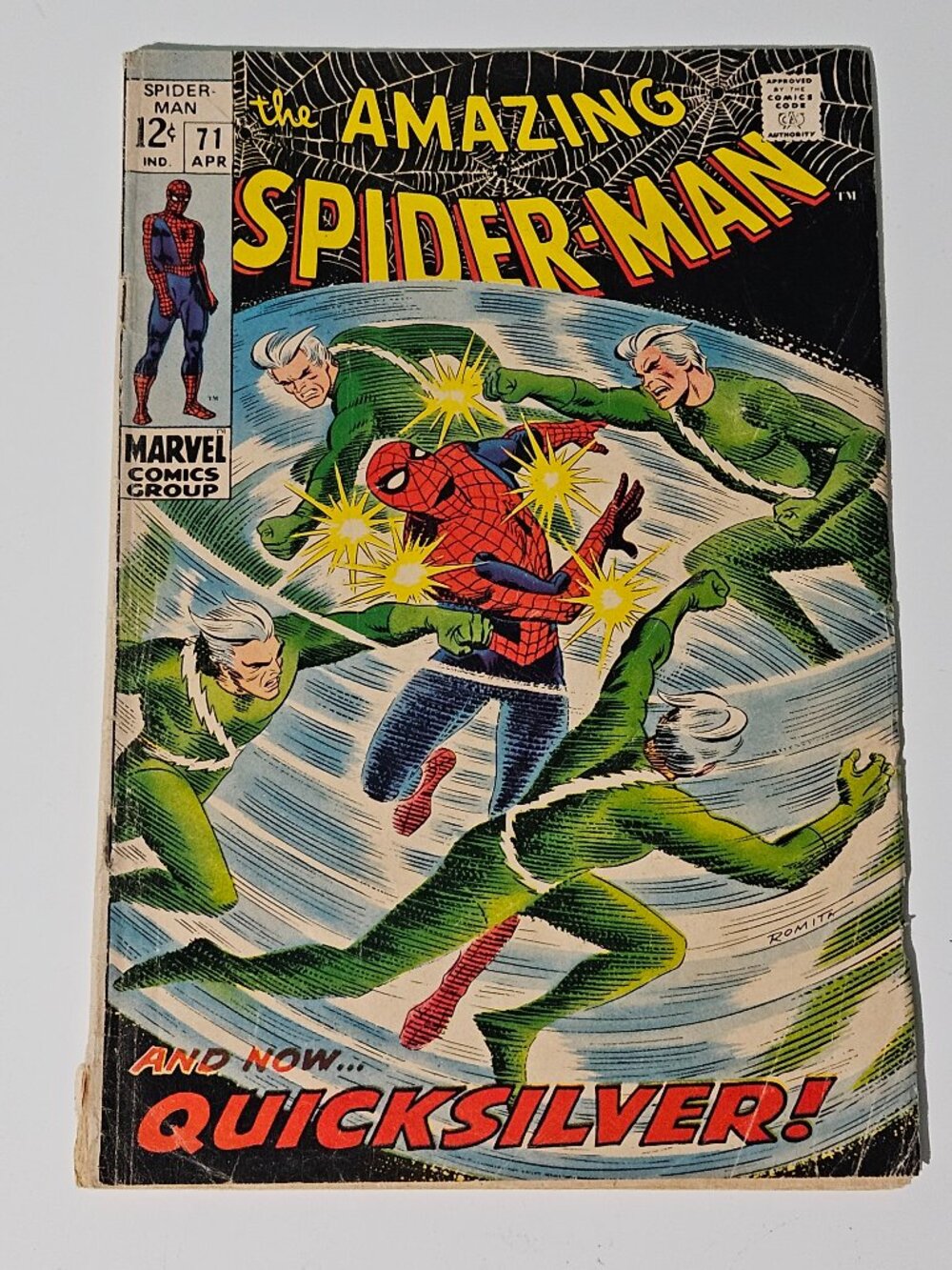 Amazing Spider-Man #71 (Marvel Comics, 1969) Quicksilver App - Stan Lee / Romita